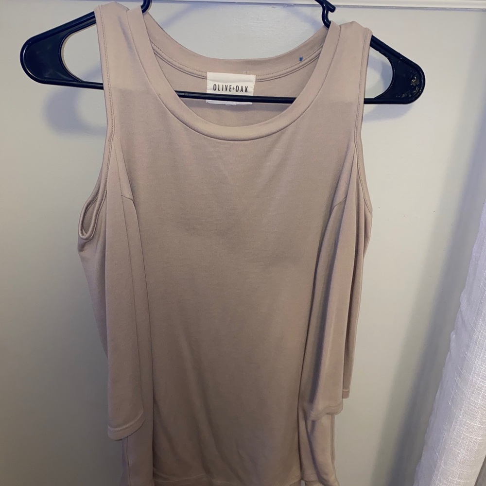 Tan Off the Shoulder Shirt